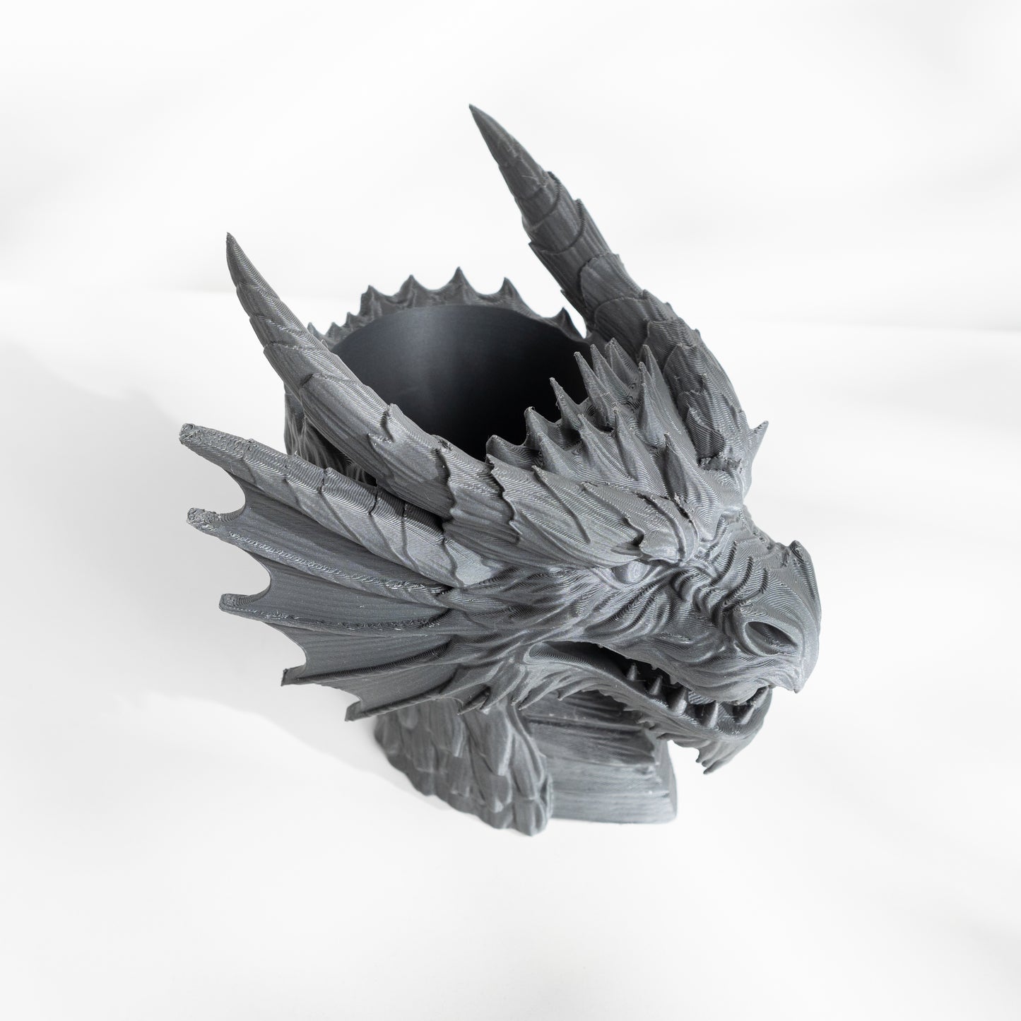 Dragon Planter Pot Bust with Drainage: Modern and Unique