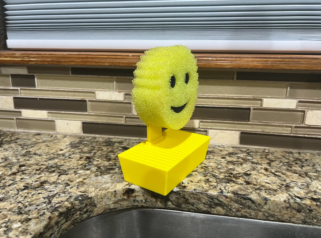 Scrub Daddy Holder w/Drain Water Catcher 3D Print