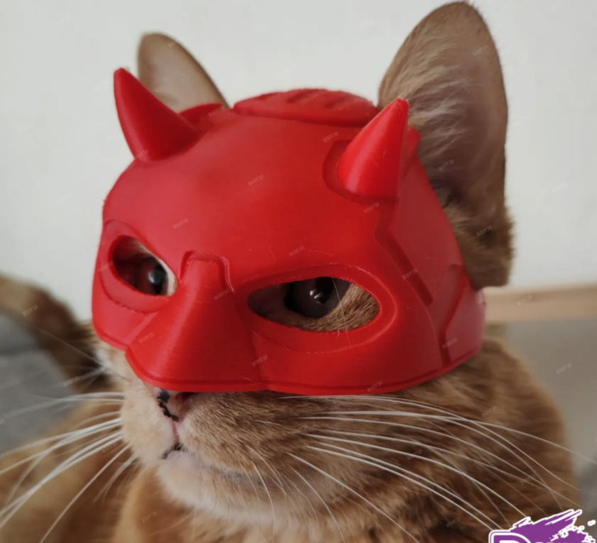 Dare devil Cat Mask Helmet For Cat [3D Printed]