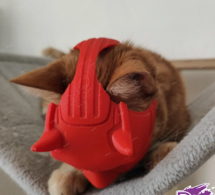 Dare devil Cat Mask Helmet For Cat [3D Printed]