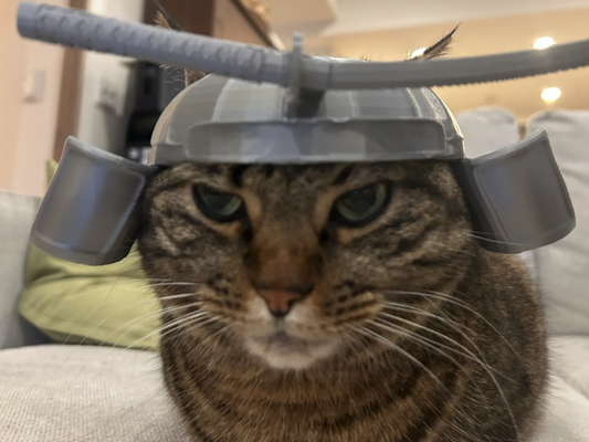 Cat Kabuto Cat Mask For Cat [3D Printed] Black