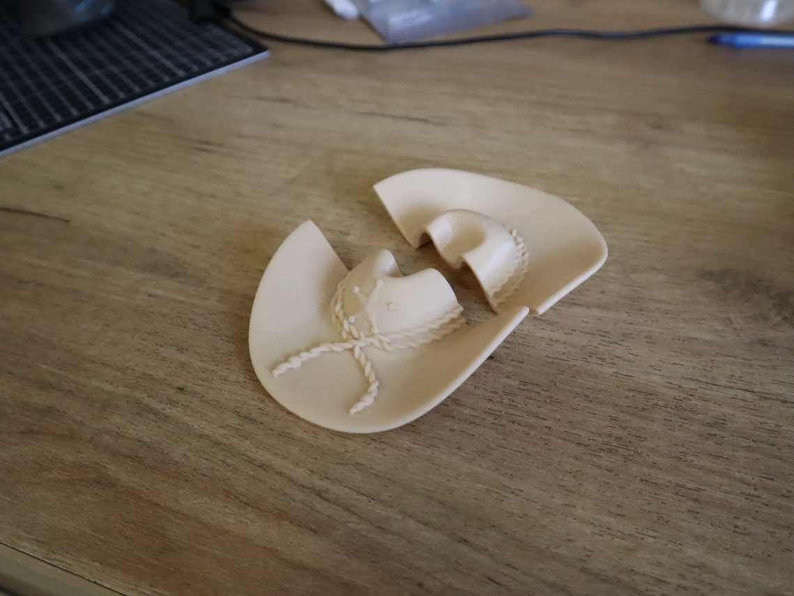 Cowboy mini Hat Mask For Cat [3D Printed] Gray