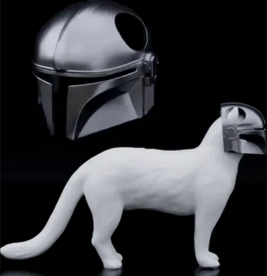 Mandolorian Cat Mask Black 3D Printed
