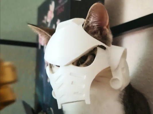 Space Marine Cat Mask For Cat [3D Printed] Black