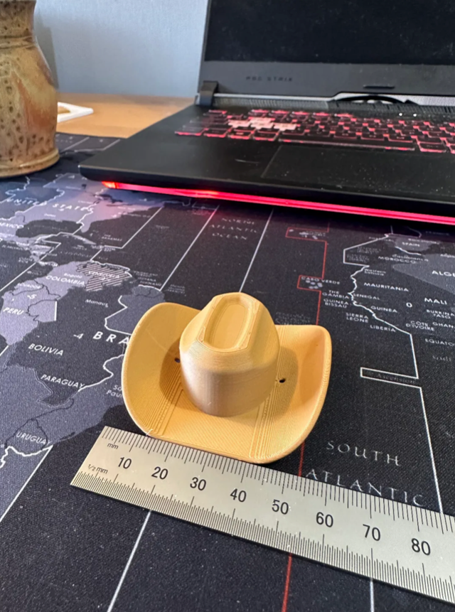 Cowboy Texas Hat Helmet For Cat [3D Printed] Black